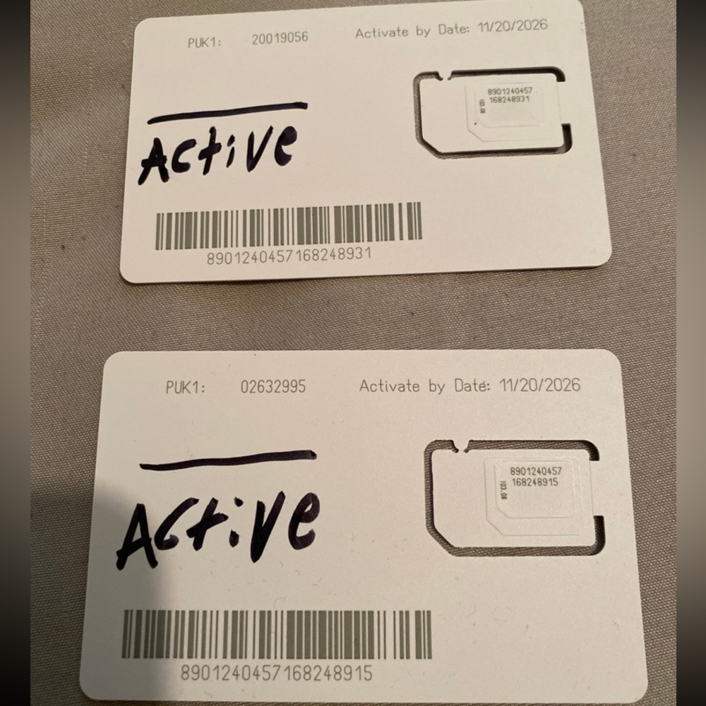 2x Activated Acp Lifeline Phone Sim Card